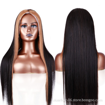 Cuticle Aligned Real Transparent Lace Human Hair Wig Straight Wave for Black Women